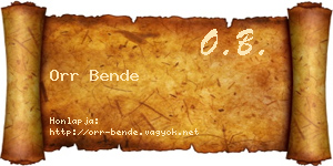 Orr Bende névjegykártya